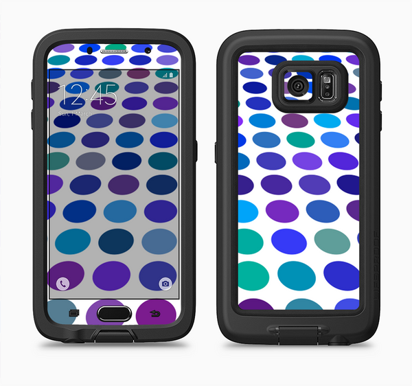 The Blue and Purple Strayed Polkadots Full Body Samsung Galaxy S6 LifeProof Fre Case Skin Kit