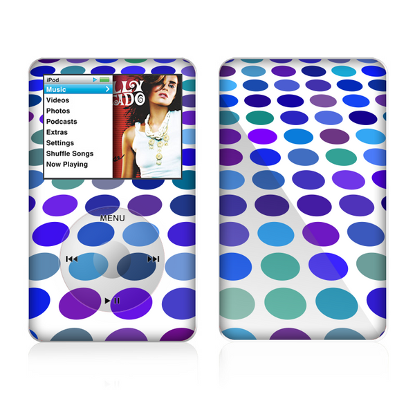 The Blue and Purple Strayed Polkadots Skin For The Apple iPod Classic