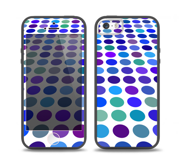 The Blue and Purple Strayed Polkadots Skin Set for the iPhone 5-5s Skech Glow Case
