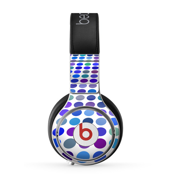 The Blue and Purple Strayed Polkadots Skin for the Beats by Dre Pro Headphones