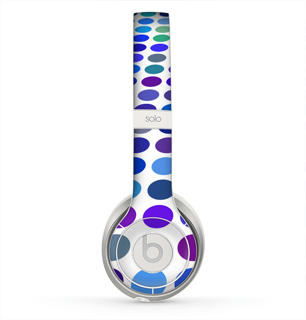 The Blue and Purple Strayed Polkadots Skin for the Beats by Dre Solo 2 Headphones