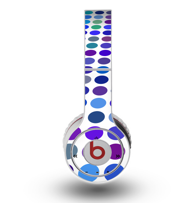 The Blue and Purple Strayed Polkadots Skin for the Original Beats by Dre Wireless Headphones