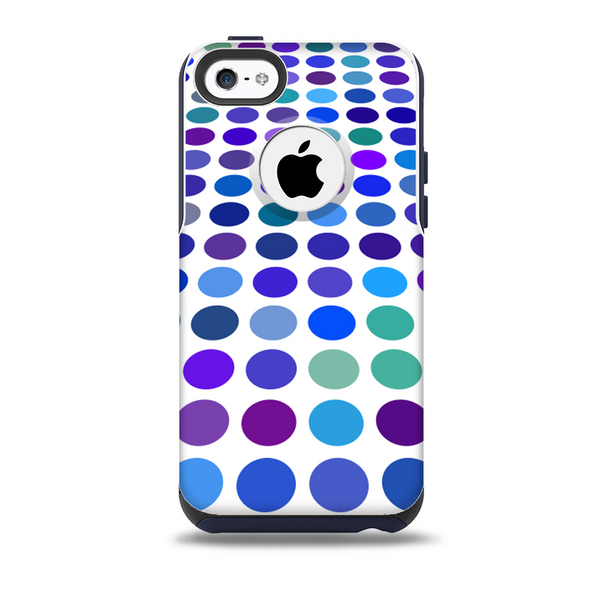 The Blue and Purple Strayed Polkadots Skin for the iPhone 5c OtterBox Commuter Case