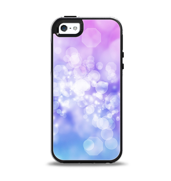 The Blue and Purple Translucent Glimmer Lights Apple iPhone 5-5s Otterbox Symmetry Case Skin Set