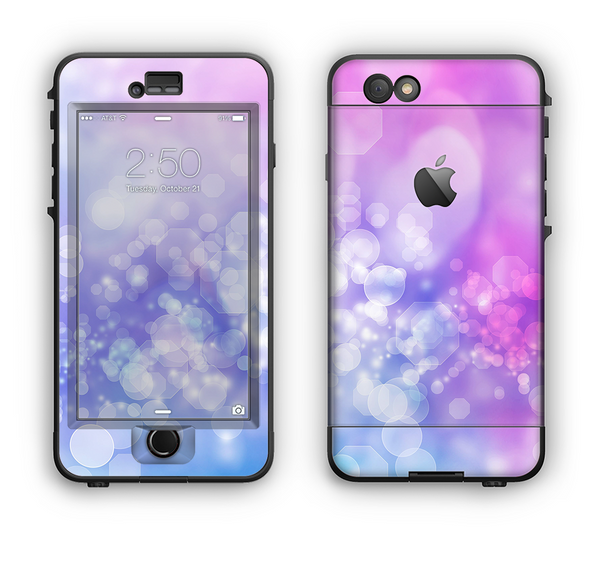 The Blue and Purple Translucent Glimmer Lights Apple iPhone 6 LifeProof Nuud Case Skin Set