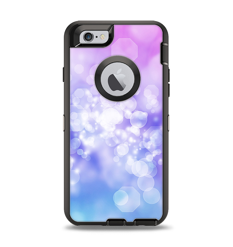 The Blue and Purple Translucent Glimmer Lights Apple iPhone 6 Otterbox Defender Case Skin Set