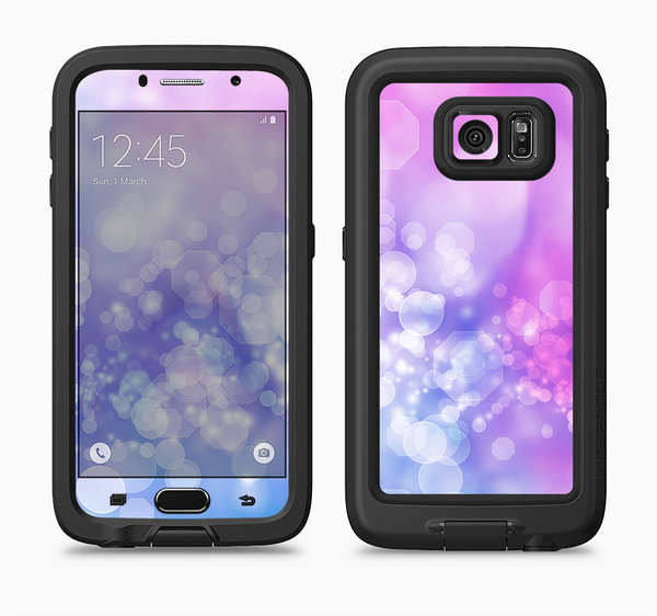 The Blue and Purple Translucent Glimmer Lights Full Body Samsung Galaxy S6 LifeProof Fre Case Skin Kit