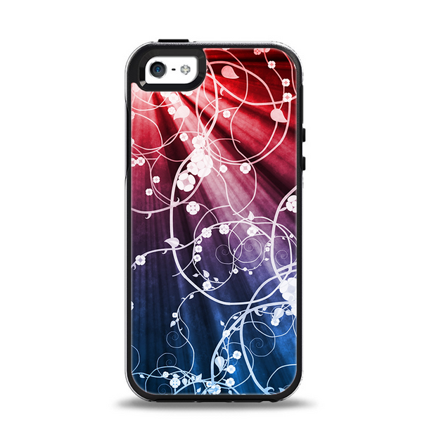 The Blue and Red Light Arrays with Glowing Vines Apple iPhone 5-5s Otterbox Symmetry Case Skin Set