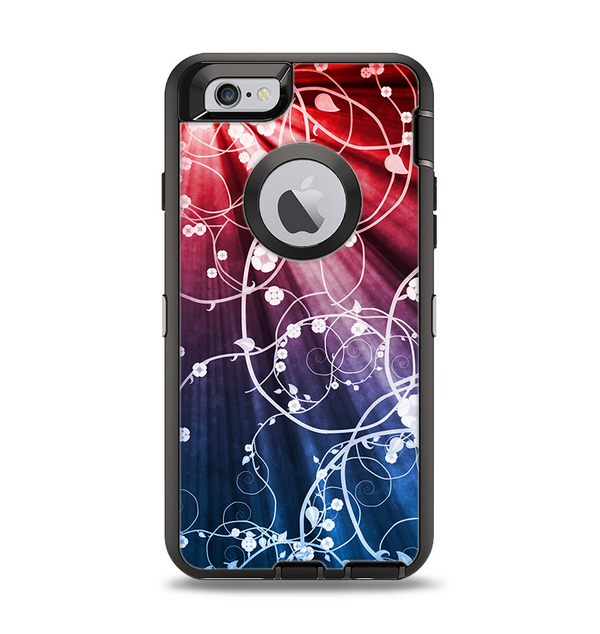 The Blue and Red Light Arrays with Glowing Vines Apple iPhone 6 Otterbox Defender Case Skin Set