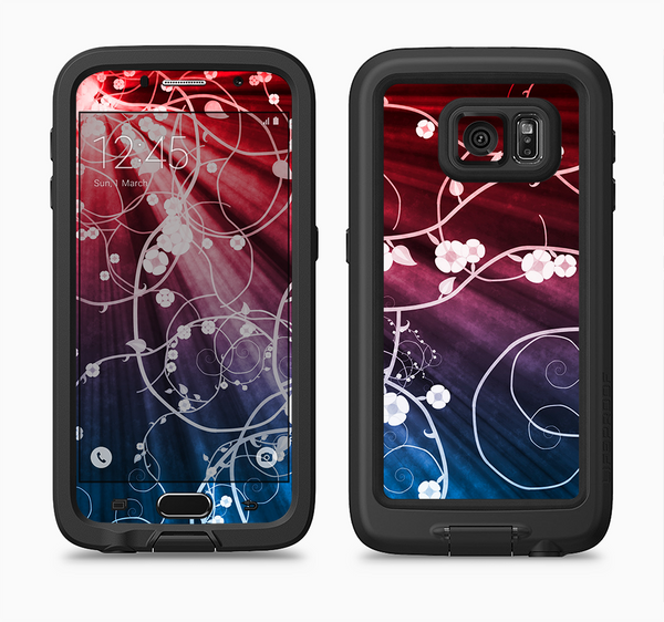 The Blue and Red Light Arrays with Glowing Vines Full Body Samsung Galaxy S6 LifeProof Fre Case Skin Kit