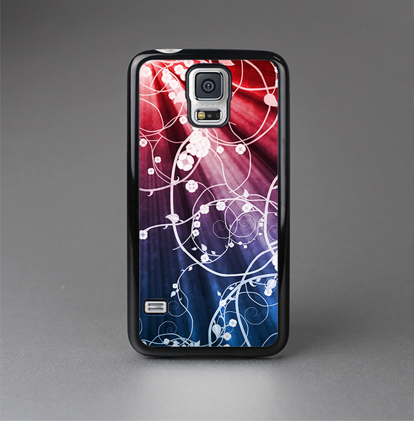 The Blue and Red Light Arrays with Glowing Vines Skin-Sert Case for the Samsung Galaxy S5