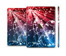 The Blue and Red Light Arrays with Glowing Vines Full Body Skin Set for the Apple iPad Mini 3
