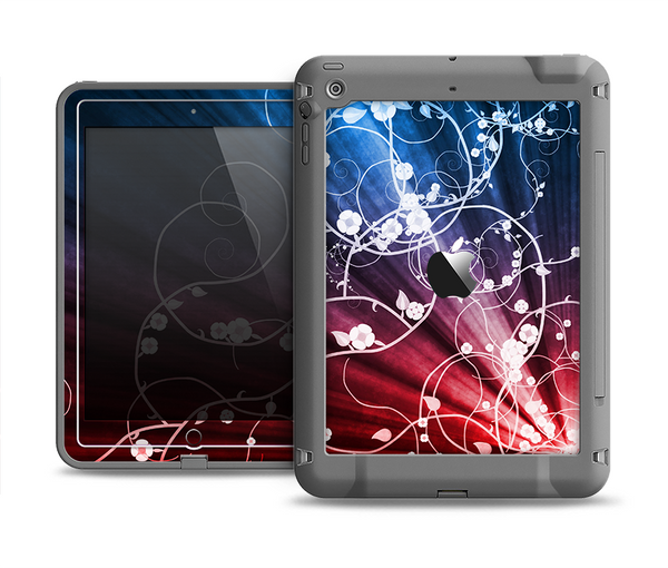 The Blue and Red Light Arrays with Glowing Vines Apple iPad Mini LifeProof Fre Case Skin Set