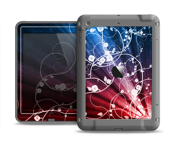 The Blue and Red Light Arrays with Glowing Vines Apple iPad Mini LifeProof Nuud Case Skin Set