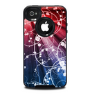 The Blue and Red Light Arrays with Glowing Vines Skin for the iPhone 4-4s OtterBox Commuter Case