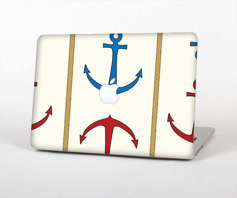 The Blue and Red Simple Anchor Pattern Skin for the Apple MacBook Pro 15"