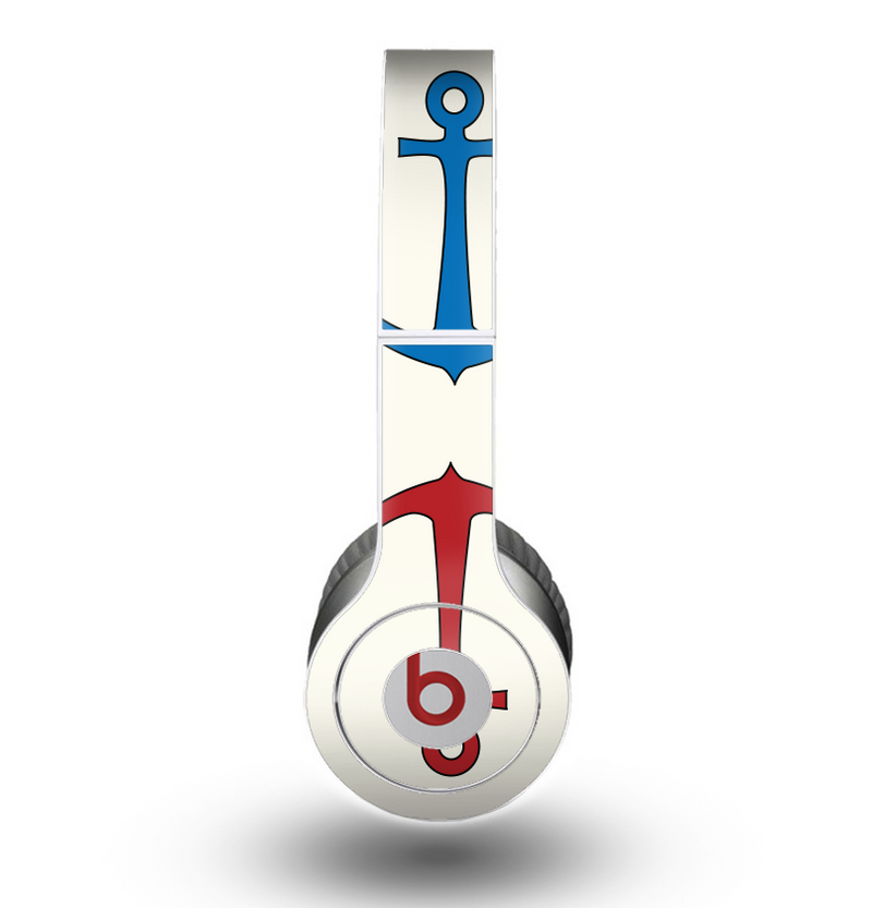 The Blue and Red Simple Anchor Pattern Skin for the Beats by Dre Original Solo-Solo HD Headphones
