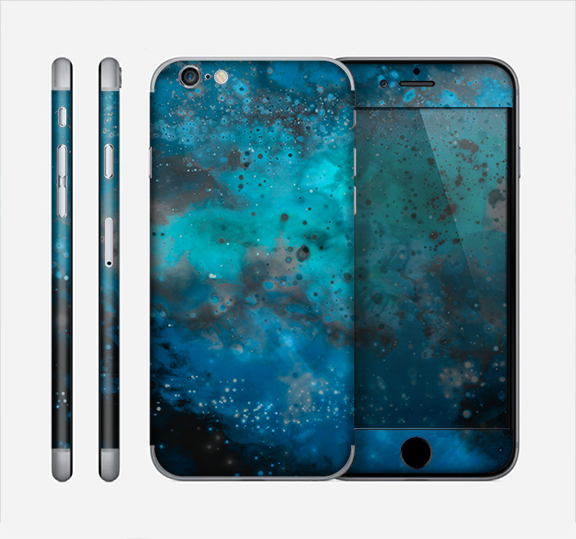 The Blue and Teal Paint Skin for the Apple iPhone 6