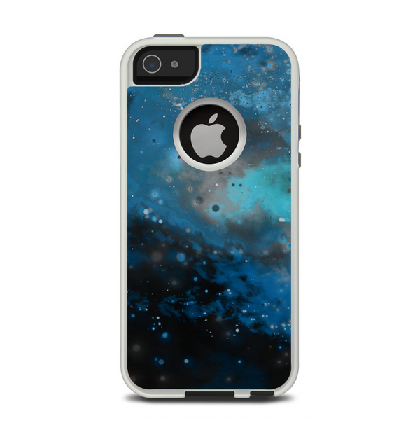 The Blue and Teal Painted Universe Apple iPhone 5-5s Otterbox Commuter Case Skin Set