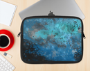 The Blue and Teal Painted Universe Ink-Fuzed NeoPrene MacBook Laptop Sleeve