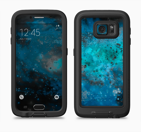 The Blue and Teal Painted Universe Full Body Samsung Galaxy S6 LifeProof Fre Case Skin Kit
