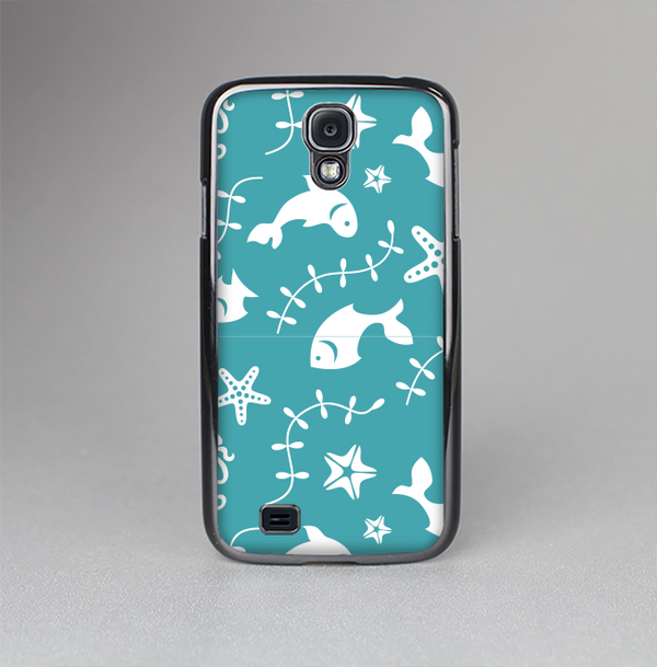 The Blue and White Cartoon Sea Creatures Skin-Sert Case for the Samsung Galaxy S4