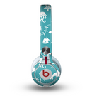 The Blue and White Cartoon Sea Creatures Skin for the Beats by Dre Mixr Headphones