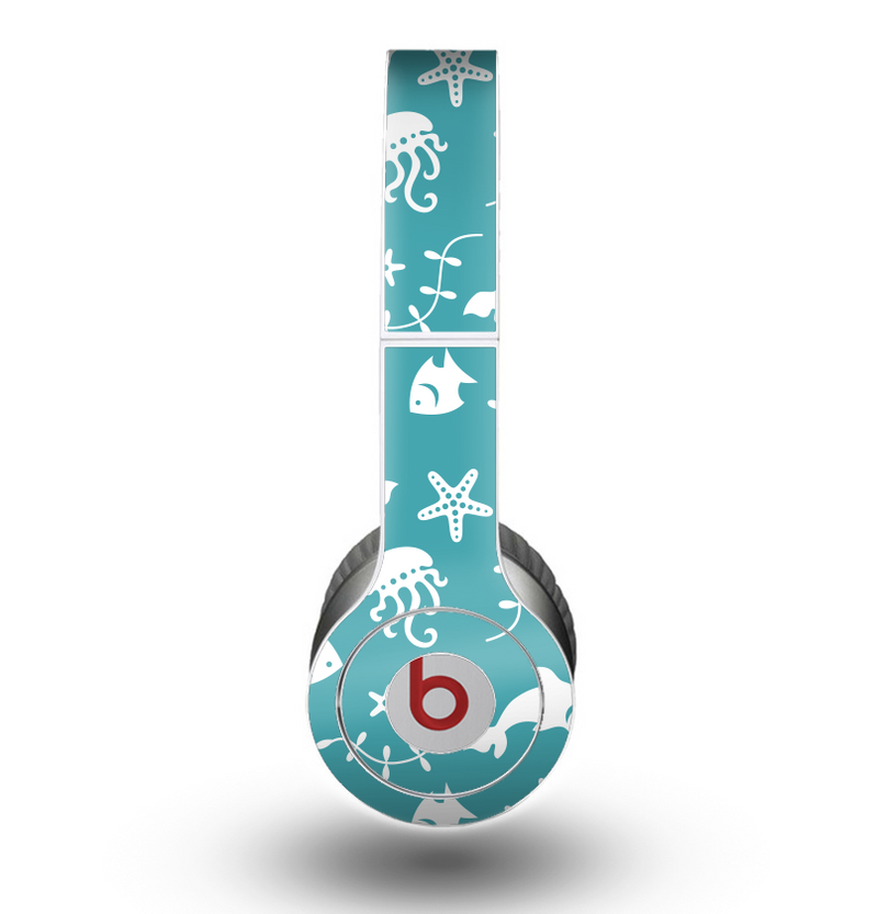 The Blue and White Cartoon Sea Creatures Skin for the Beats by Dre Original Solo-Solo HD Headphones