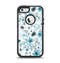 The Blue and White Floral Laced Pattern Apple iPhone 5-5s Otterbox Defender Case Skin Set