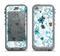The Blue and White Floral Laced Pattern Apple iPhone 5c LifeProof Nuud Case Skin Set
