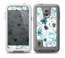 The Blue and White Floral Laced Pattern Skin for the Samsung Galaxy S5 frē LifeProof Case