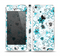 The Blue and White Floral Laced Pattern Skin Set for the Apple iPhone 5