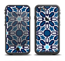 The Blue and White Mosaic Mirrored Pattern Apple iPhone 6/6s LifeProof Fre Case Skin Set