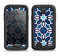 The Blue and White Mosaic Mirrored Pattern Samsung Galaxy S4 LifeProof Fre Case Skin Set