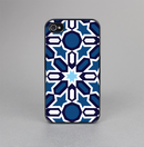 The Blue and White Mosaic Mirrored Pattern Skin-Sert for the Apple iPhone 4-4s Skin-Sert Case
