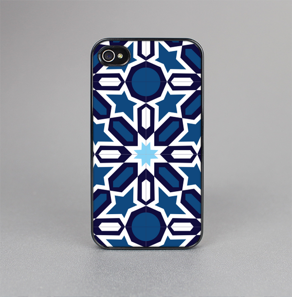 The Blue and White Mosaic Mirrored Pattern Skin-Sert for the Apple iPhone 4-4s Skin-Sert Case