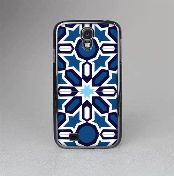 The Blue and White Mosaic Mirrored Pattern Skin-Sert Case for the Samsung Galaxy S4