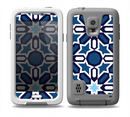 The Blue and White Mosaic Mirrored Pattern Skin for the Samsung Galaxy S5 frē LifeProof Case