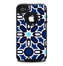 The Blue and White Mosaic Mirrored Pattern Skin for the iPhone 4-4s OtterBox Commuter Case