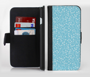 The Blue and White Twig Pattern Ink-Fuzed Leather Folding Wallet Credit-Card Case for the Apple iPhone 6/6s, 6/6s Plus, 5/5s and 5c