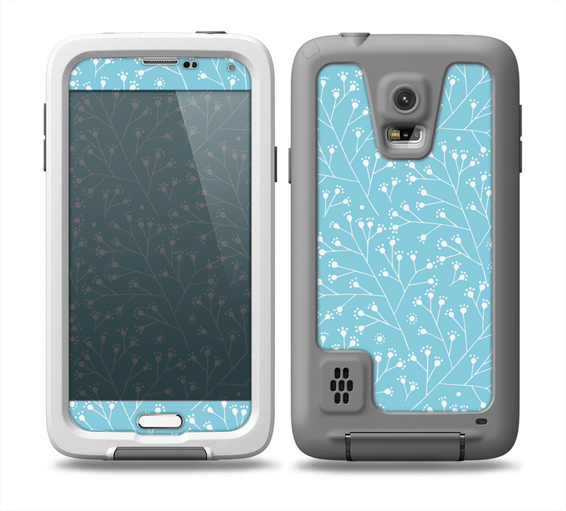 The Blue and White Twig Pattern Skin for the Samsung Galaxy S5 frē LifeProof Case