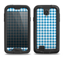 The Blue and White Woven Plaid Pattern Samsung Galaxy S4 LifeProof Nuud Case Skin Set