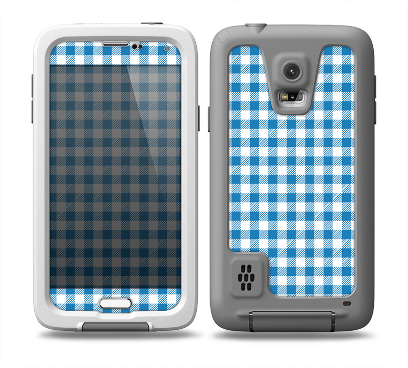 The Blue and White Woven Plaid Pattern Skin Samsung Galaxy S5 frē LifeProof Case