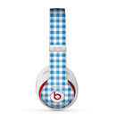The Blue and White Woven Plaid Pattern Skin for the Beats by Dre Studio (2013+ Version) Headphones