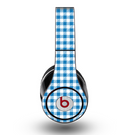 The Blue and White Woven Plaid Pattern Skin for the Original Beats by Dre Studio Headphones