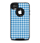 The Blue and White Woven Plaid Pattern Skin for the iPhone 4-4s OtterBox Commuter Case