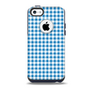 The Blue and White Woven Plaid Pattern Skin for the iPhone 5c OtterBox Commuter Case