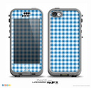 The Blue and White Woven Plaid Pattern Skin for the iPhone 5c nüüd LifeProof Case