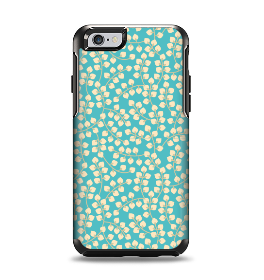 The Blue and Yellow Floral Pattern V43 Apple iPhone 6 Otterbox Symmetry Case Skin Set