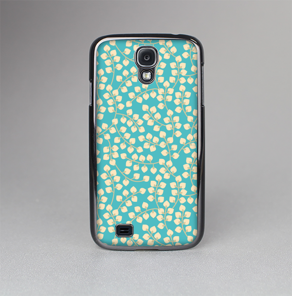 The Blue and Yellow Floral Pattern V43 Skin-Sert Case for the Samsung Galaxy S4